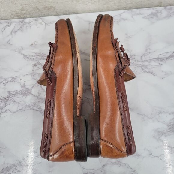Allen Edmonds Woodstock Light Brown Loafers Boat Shoes Kiltie Fringe Fisherman main image 9